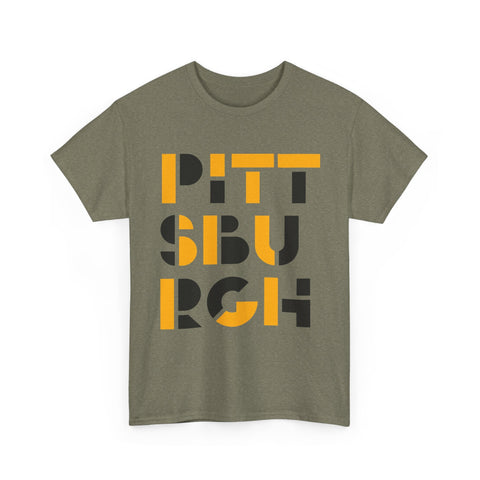 Pittsburgh City Art - Unisex Heavy Cotton Tee T-Shirt - YinzerShop