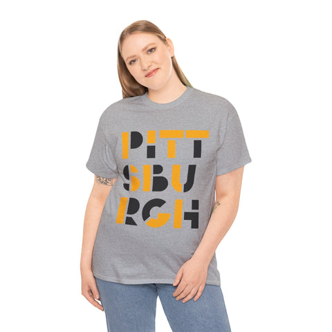 Pittsburgh City Art - Unisex Heavy Cotton Tee T-Shirt - YinzerShop