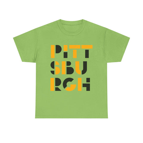 Pittsburgh City Art - Unisex Heavy Cotton Tee T-Shirt - YinzerShop