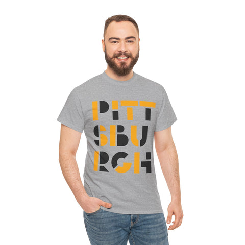 Pittsburgh City Art - Unisex Heavy Cotton Tee T-Shirt - YinzerShop