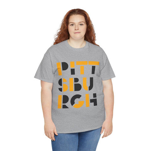 Pittsburgh City Art - Unisex Heavy Cotton Tee T-Shirt - YinzerShop