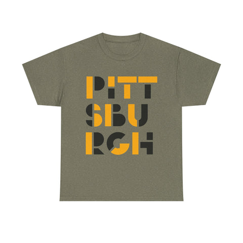Pittsburgh City Art - Unisex Heavy Cotton Tee T-Shirt - YinzerShop