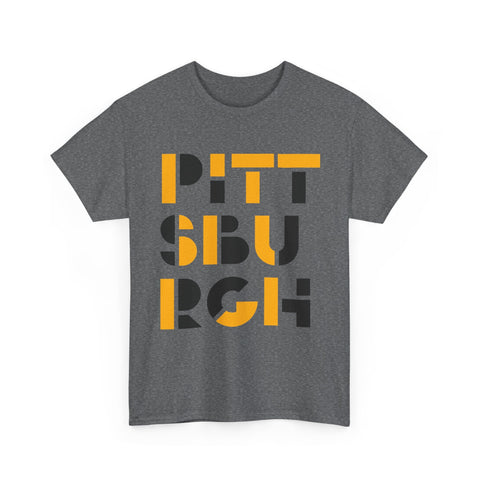 Pittsburgh City Art - Unisex Heavy Cotton Tee T-Shirt - YinzerShop