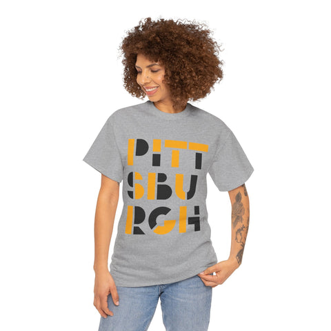 Pittsburgh City Art - Unisex Heavy Cotton Tee T-Shirt - YinzerShop
