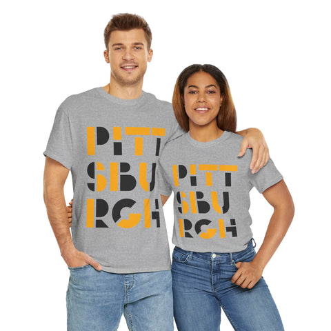 Pittsburgh City Art - Unisex Heavy Cotton Tee T-Shirt - YinzerShop