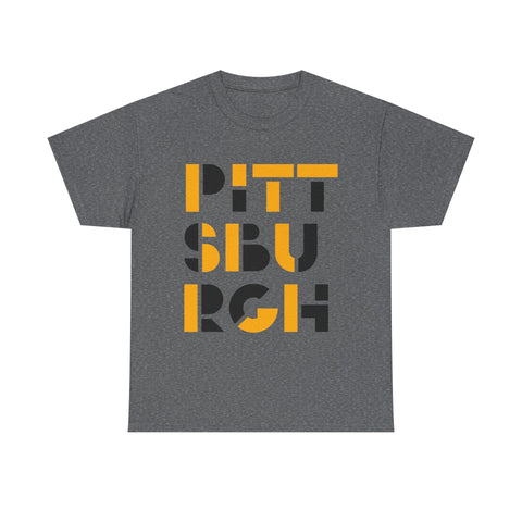 Pittsburgh City Art - Unisex Heavy Cotton Tee T-Shirt - YinzerShop