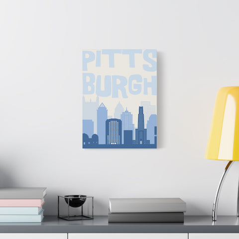 Pittsburgh City Canvas | Modern Wall Art With 412 Area Code Typography Print Canvas - YinzerShop