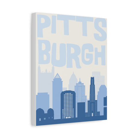 Pittsburgh City Canvas | Modern Wall Art With 412 Area Code Typography Print Canvas - YinzerShop