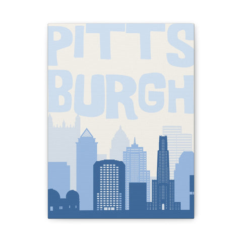 Pittsburgh City Canvas | Modern Wall Art With 412 Area Code Typography Print Canvas - YinzerShop