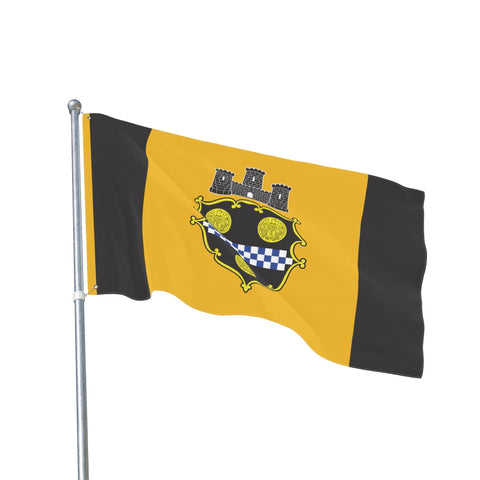 Pittsburgh City Crest Flag Double Sided - Black & Yellow Home Decor - YinzerShop