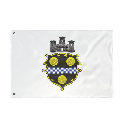 Pittsburgh City Crest Flag Double Sided - White Home Decor - YinzerShop