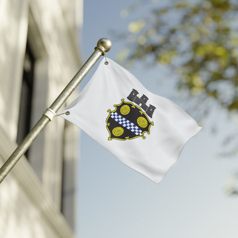Pittsburgh City Crest Flag Double Sided - White Home Decor - YinzerShop