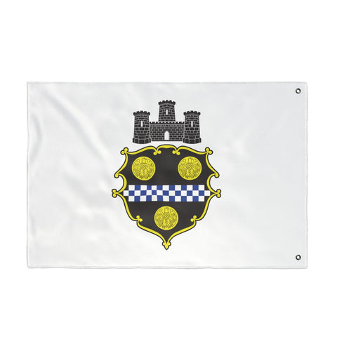 Pittsburgh City Crest Flag Double Sided - White Home Decor - YinzerShop
