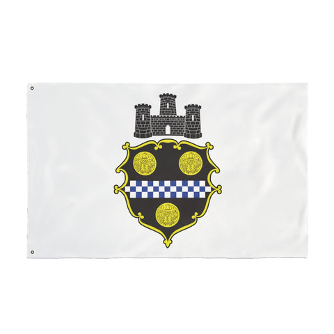 Pittsburgh City Crest Flag Double Sided - White Home Decor - YinzerShop