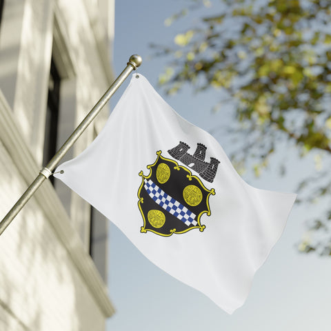 Pittsburgh City Crest Flag Double Sided - White Home Decor - YinzerShop