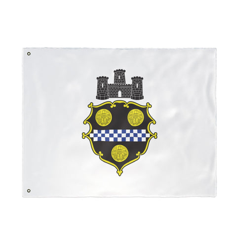 Pittsburgh City Crest Flag Double Sided - White Home Decor - YinzerShop