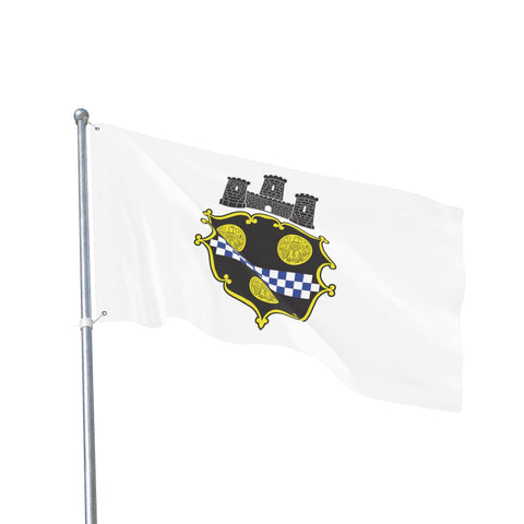 Pittsburgh City Crest Flag Double Sided - White Home Decor - YinzerShop