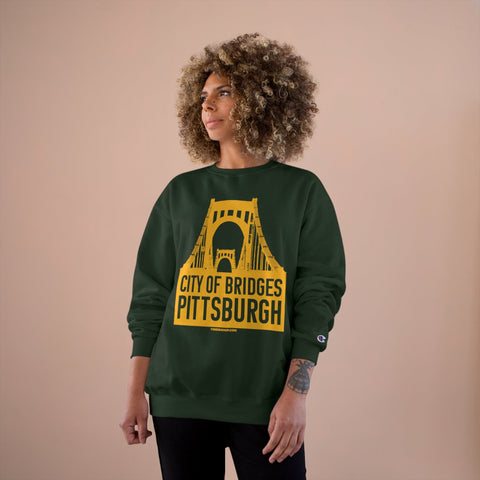 Pittsburgh, City of Bridges - Champion Crewneck Sweatshirt Sweatshirt - YinzerShop