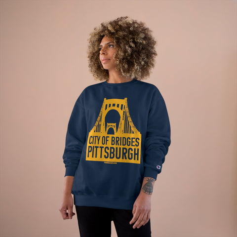 Pittsburgh, City of Bridges - Champion Crewneck Sweatshirt Sweatshirt - YinzerShop