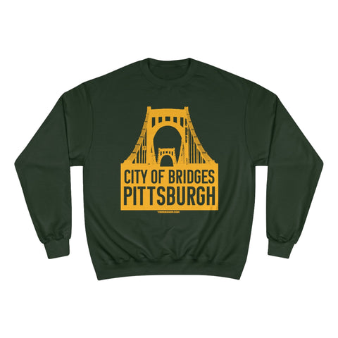 Pittsburgh, City of Bridges - Champion Crewneck Sweatshirt Sweatshirt - YinzerShop