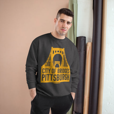 Pittsburgh, City of Bridges - Champion Crewneck Sweatshirt Sweatshirt - YinzerShop