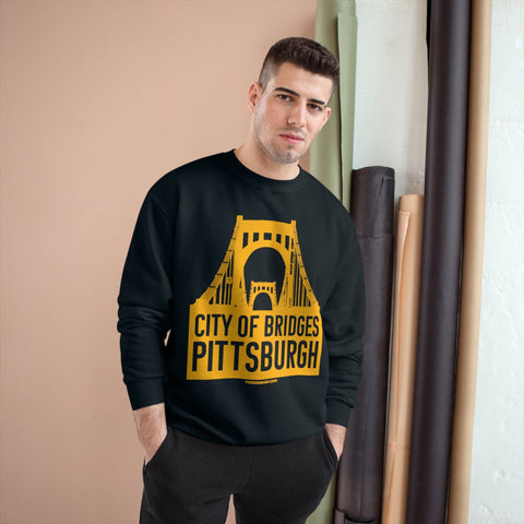 Pittsburgh, City of Bridges - Champion Crewneck Sweatshirt Sweatshirt - YinzerShop