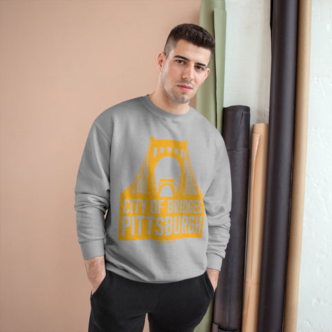 Pittsburgh, City of Bridges - Champion Crewneck Sweatshirt Sweatshirt - YinzerShop