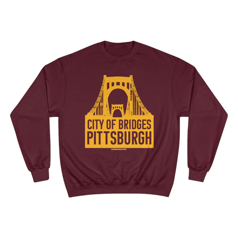 Pittsburgh, City of Bridges - Champion Crewneck Sweatshirt Sweatshirt - YinzerShop