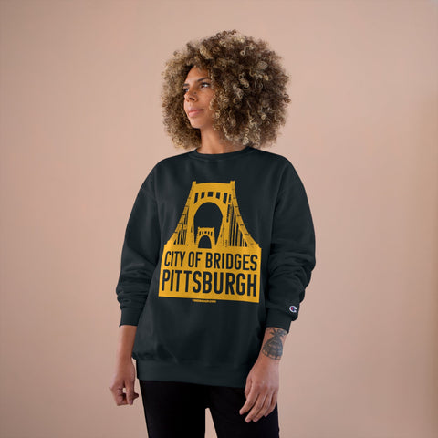 Pittsburgh, City of Bridges - Champion Crewneck Sweatshirt Sweatshirt - YinzerShop