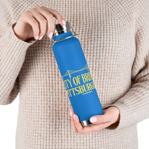 Pittsburgh City of Bridges Copper Vacuum Insulated Bottle, 22oz Mug - YinzerShop