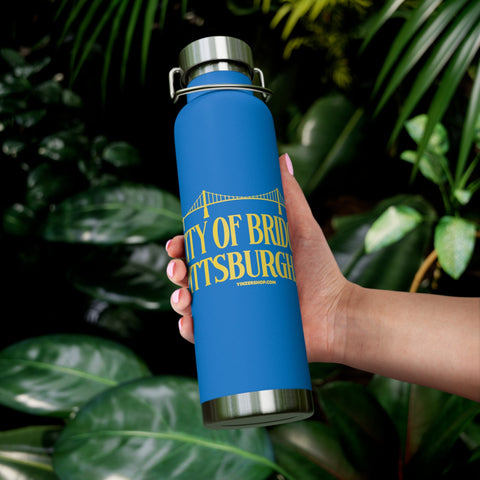 Pittsburgh City of Bridges Copper Vacuum Insulated Bottle, 22oz Mug - YinzerShop