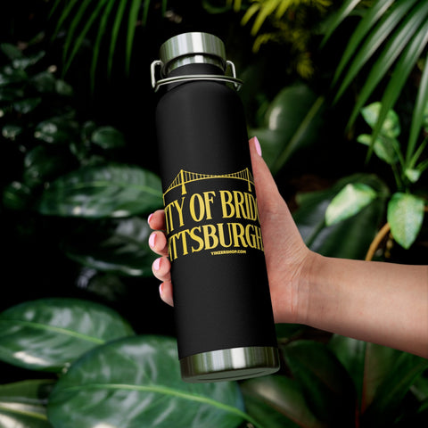 Pittsburgh City of Bridges Copper Vacuum Insulated Bottle, 22oz Mug - YinzerShop