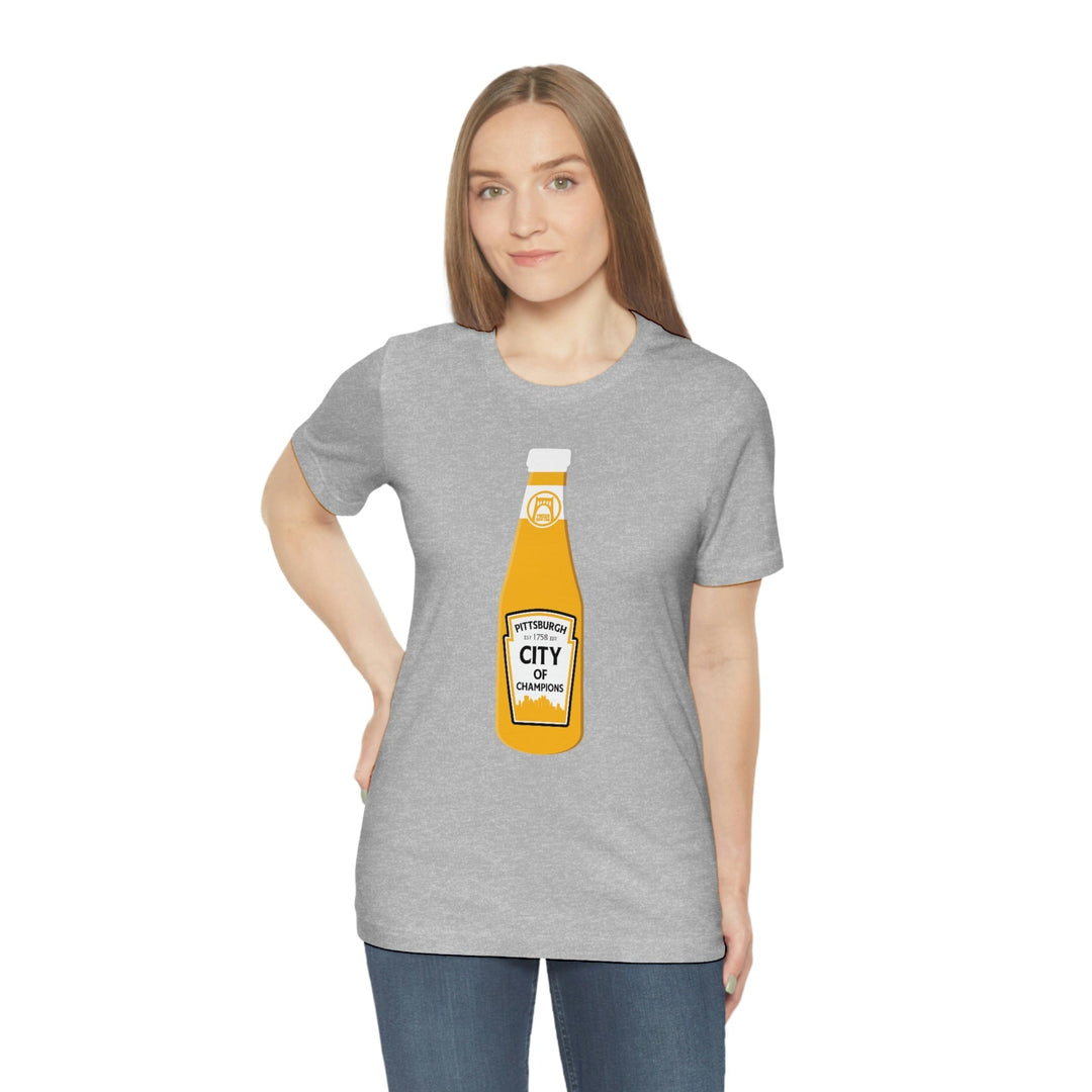 Pittsburgh, City of Champions bottle short sleeve tshirt T-Shirt Printify   
