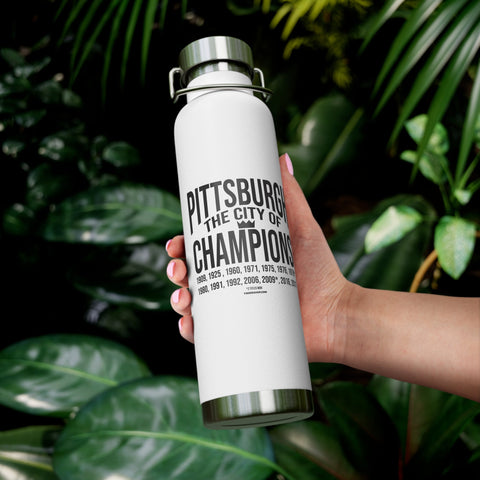 Pittsburgh City of Champions Copper Vacuum Insulated Bottle, 22oz Mug - YinzerShop