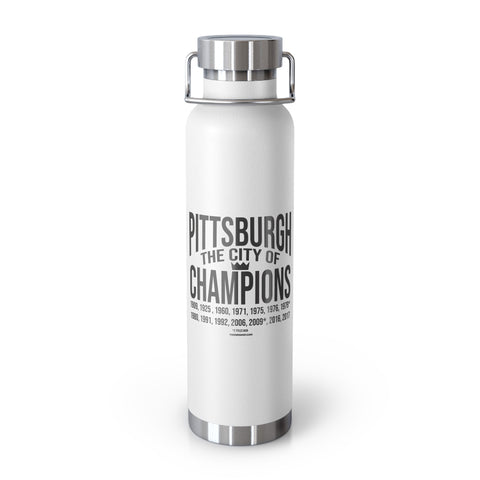 Pittsburgh City of Champions Copper Vacuum Insulated Bottle, 22oz Mug - YinzerShop