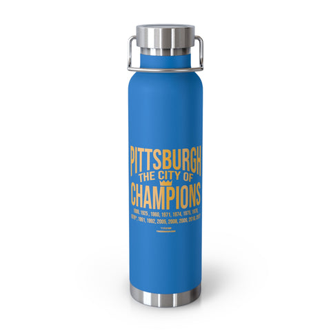 Pittsburgh City of Champions Copper Vacuum Insulated Bottle, 22oz Mug - YinzerShop