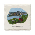 Pittsburgh City Skyline Ceramic Drink Coaster by The Doodle Line Coaster - YinzerShop