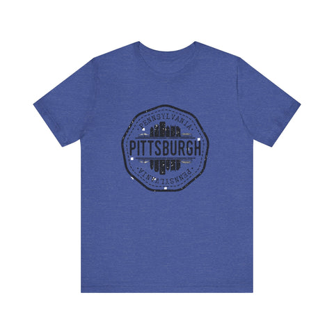 Pittsburgh City Stamp - Short Sleeve T-Shirt T-Shirt - YinzerShop
