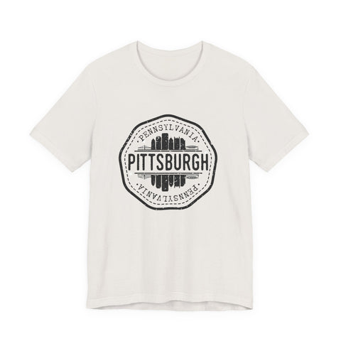 Pittsburgh City Stamp - Short Sleeve T-Shirt T-Shirt - YinzerShop