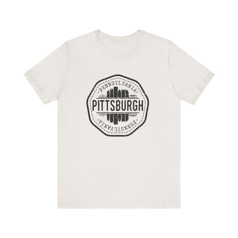 Pittsburgh City Stamp - Short Sleeve T-Shirt T-Shirt - YinzerShop