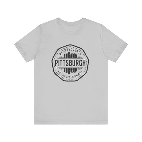 Pittsburgh City Stamp - Short Sleeve T-Shirt T-Shirt - YinzerShop