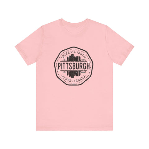 Pittsburgh City Stamp - Short Sleeve T-Shirt T-Shirt - YinzerShop