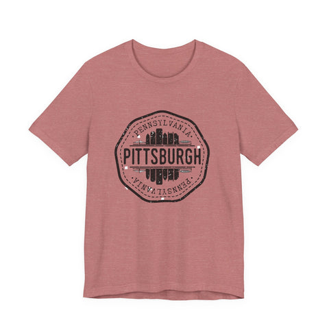 Pittsburgh City Stamp - Short Sleeve T-Shirt T-Shirt - YinzerShop