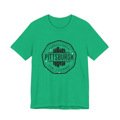 Pittsburgh City Stamp - Short Sleeve T-Shirt T-Shirt - YinzerShop