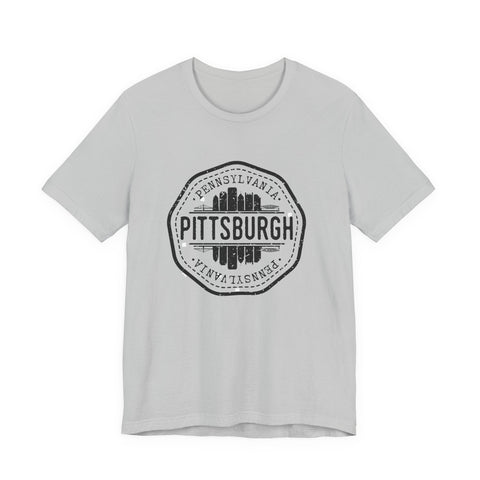 Pittsburgh City Stamp - Short Sleeve T-Shirt T-Shirt - YinzerShop