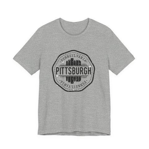 Pittsburgh City Stamp - Short Sleeve T-Shirt T-Shirt - YinzerShop
