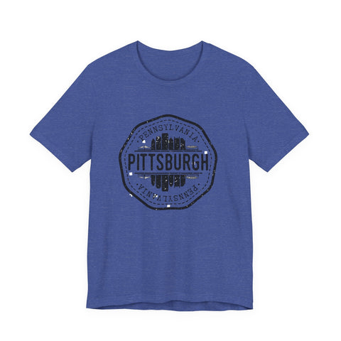 Pittsburgh City Stamp - Short Sleeve T-Shirt T-Shirt - YinzerShop
