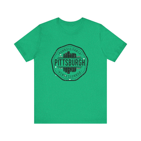 Pittsburgh City Stamp - Short Sleeve T-Shirt T-Shirt - YinzerShop
