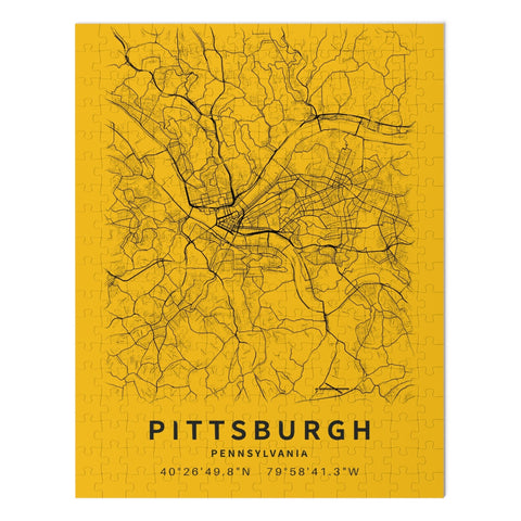 Pittsburgh City Street Map Jigsaw Puzzle with Tin Puzzle - YinzerShop