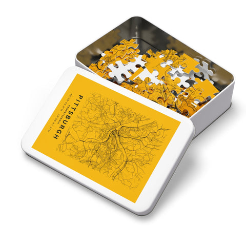 Pittsburgh City Street Map Jigsaw Puzzle with Tin Puzzle - YinzerShop